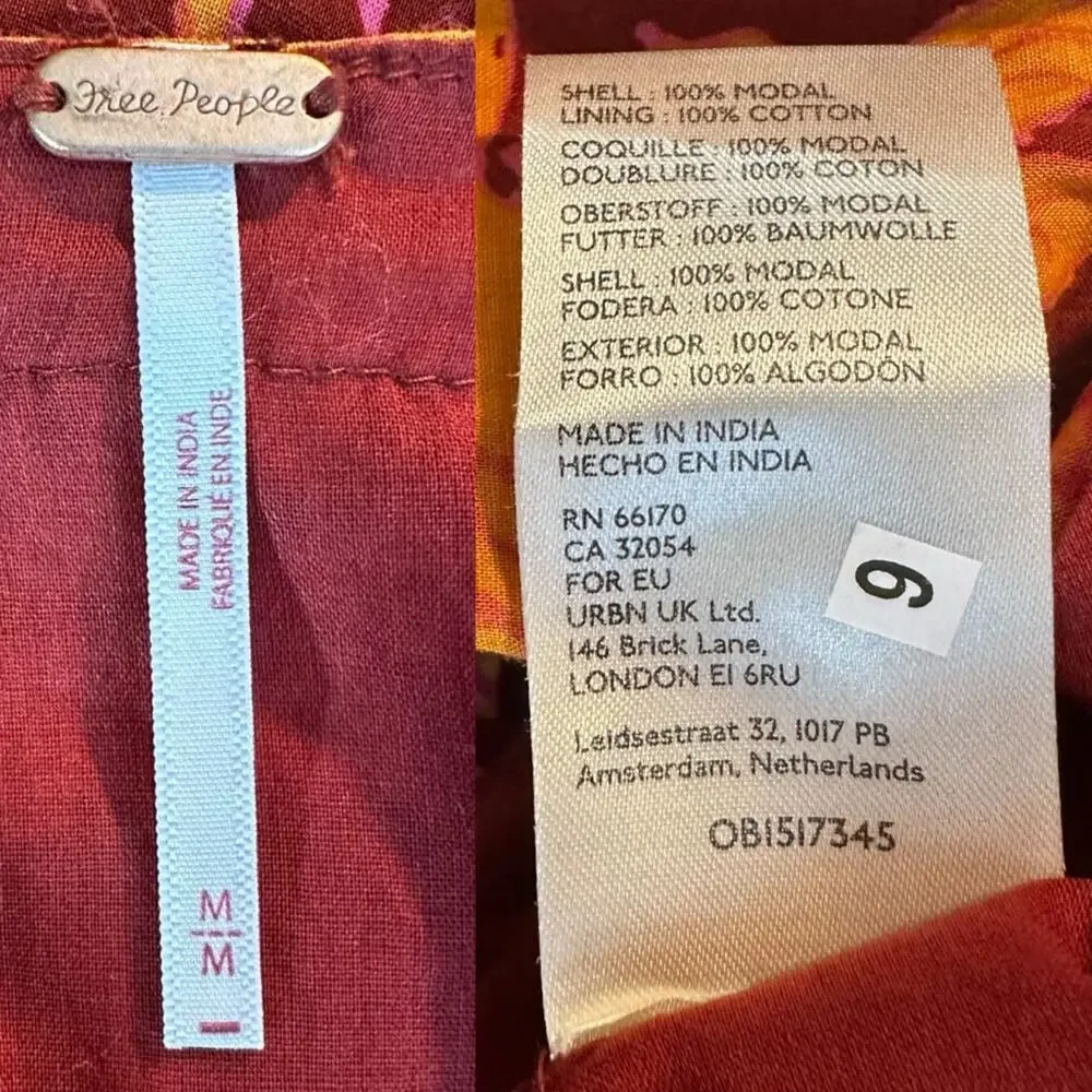 Free People Bohemian Retro 70s Gypsy Floral Tilda Maxi Dress Size Medium - Picture 7 of 8